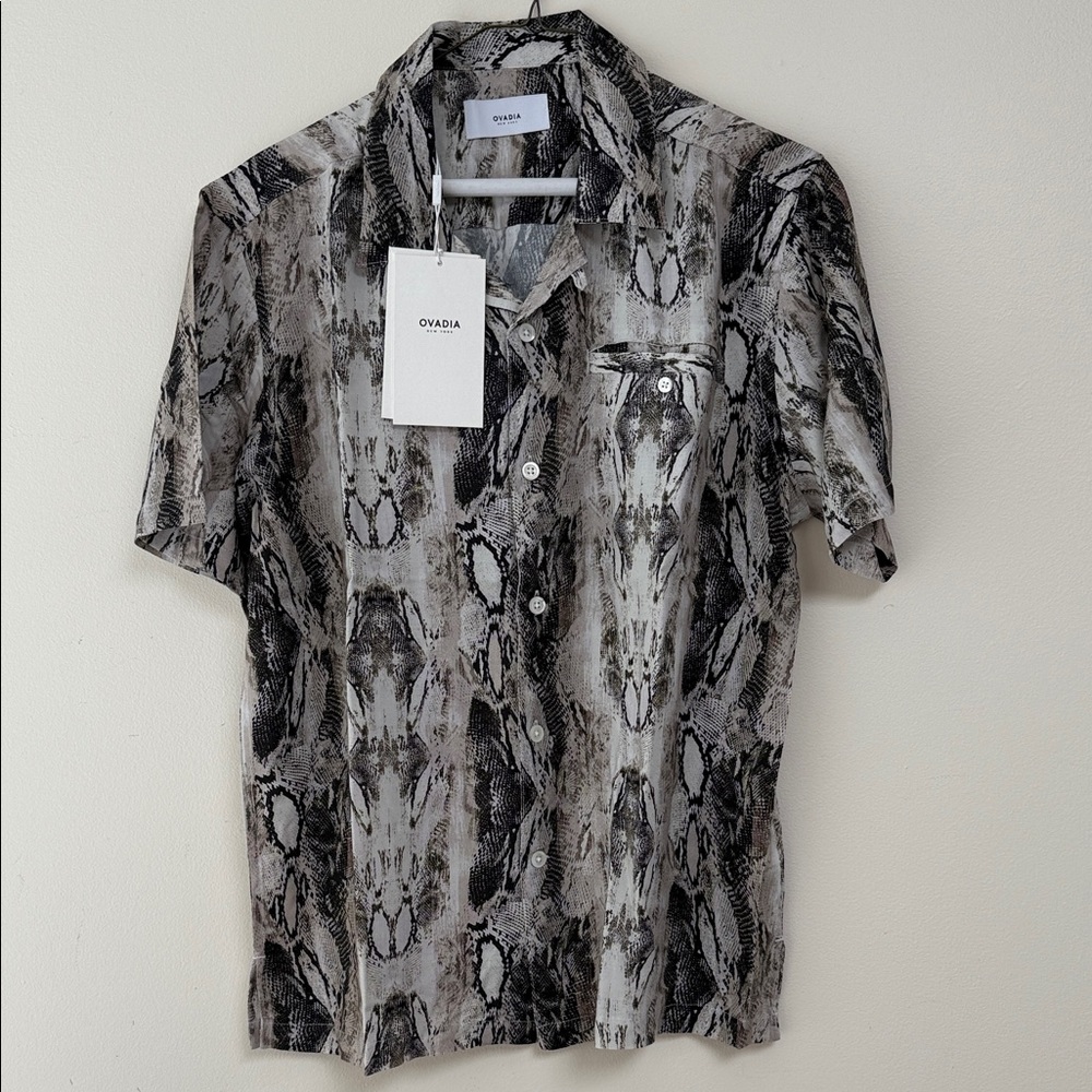 OVADIA Monochrome Patterned Men's Shirt